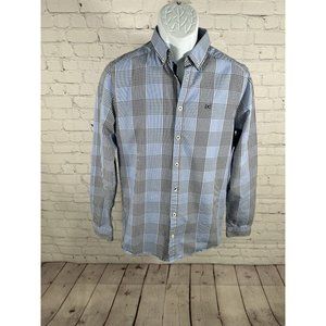 Tailored Originals Blue Plaid Long Sleeve Button Up Men’s Dress Shirt Size S